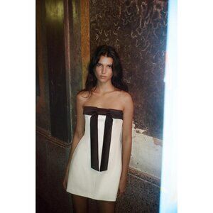 ZARA STRAPLESS DRESS WITH BOW